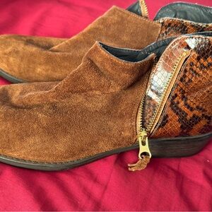 Eric Michael Brown Suede and Snakeskin Boots